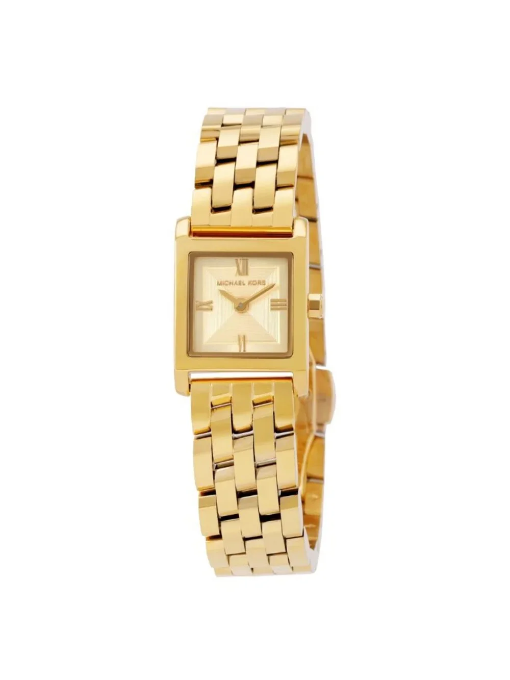 NWT Michael Kors Micro Georgie Quartz Gold Dial Ladies Watch